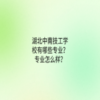 湖北中南技工学校有哪些专业？专业怎么样？