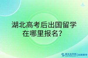 湖北高考后出国留学在哪里报名？