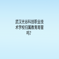 武汉光谷科技职业技术学校归属教育局管吗？