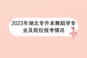 2023年湖北专升本舞蹈学专业及院校报考情况