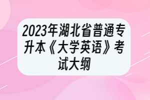 2023年湖北普通专升本《大学英语》考试大纲