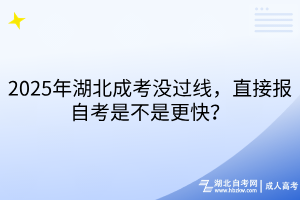 2025年湖北成考没过线，直接报自考是不是更快？