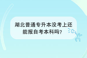 湖北普通专升本没考上还能报自考本科吗？