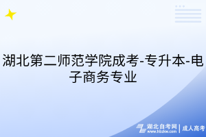 湖北第二师范学院成考-专升本-电子商务专业