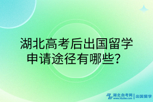 湖北高考后出国留学申请途径有哪些？