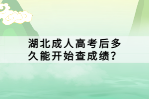 湖北成人高考后多久能开始查成绩？