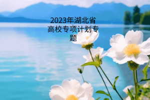 2023年湖北省高校专项计划专题