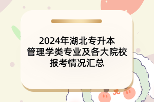 2024年湖北专升本管理学类专业及各大院校报考情况汇总