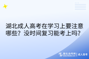 湖北成人高考在学习上要注意哪些？没时间复习能考上吗？