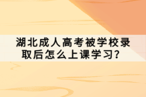湖北成人高考被学校录取后怎么上课学习？