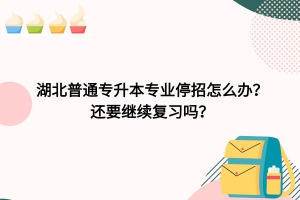 湖北普通专升本专业停招怎么办？还需要继续复习吗？