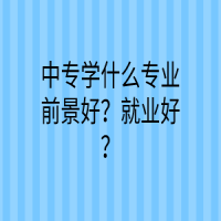 中专学什么专业前景好？就业好？