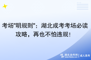考场"明规则"：湖北成考考场必读攻略，再也不怕违规！