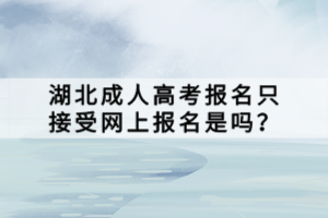湖北成人高考报名只接受网上报名是吗？