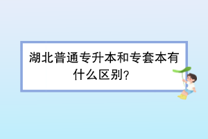 湖北普通专升本和专套本有什么区别？