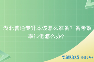 湖北普通专升本该怎么准备？备考效率很低怎么办？