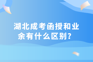 湖北成考函授和业余有什么区别？