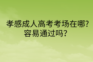 孝感成人高考考场在哪?容易通过吗？