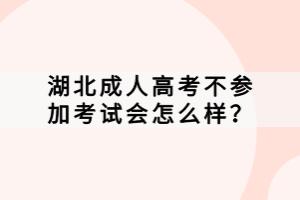 湖北成人高考不参加考试会怎么样？