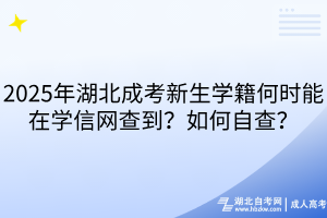 2025年湖北成考新生学籍何时能在学信网查到？如何自查？