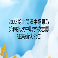 2023湖北武汉中招录取第四批次中职学校志愿征集确认公告