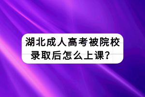 湖北成人高考被院校录取后怎么上课？