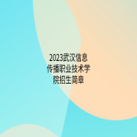 2023武汉信息传播职业技术学院招生简章