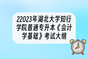 2023年湖北大学知行学院普通专升本《会计学基础》考试大纲