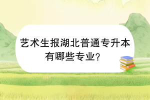 艺术生报湖北普通专升本有哪些专业？