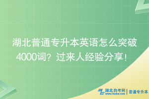 湖北普通专升本英语怎么突破4000词？过来人经验分享！