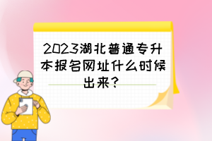 2023湖北普通专升本报名网址什么时候出来？