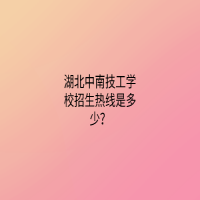 湖北中南技工学校招生热线是多少？