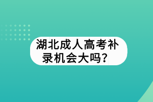 湖北成人高考补录机会大吗？