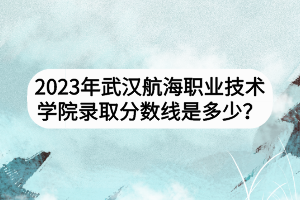 2023年武汉航海职业技术学院录取分数线是多少？