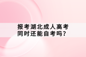 报考湖北成人高考同时还能自考吗？