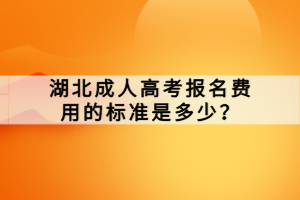 湖北成人高考报名费用的标准是多少？