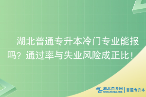 湖北普通专升本冷门专业能报吗？通过率与失业风险成正比！
