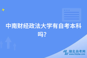 中南财经政法大学有自考本科吗？