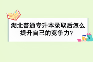 湖北普通专升本录取后还需要从哪些方面提升自己的竞争力？