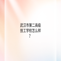 武汉市第二高级技工学校怎么样？