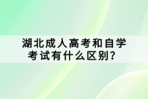 湖北成人高考和自学考试有什么区别？