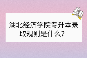 湖北经济学院专升本录取规则是什么？