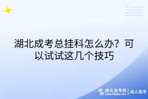 湖北成考总挂科怎么办？可以试试这几个技巧