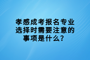 孝感成考报名专业选择时需要注意的事项是什么？