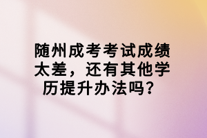 随州成考考试成绩太差，还有其他学历提升办法吗？