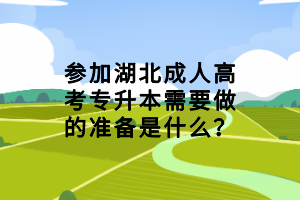 参加湖北成人高考专升本需要做的准备是什么？