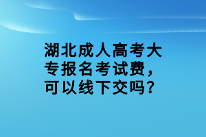 湖北成人高考大专报名考试费，可以线下交吗？