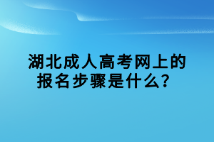 湖北成人高考网上的报名步骤是什么？