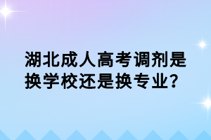 湖北成人高考调剂是换学校还是换专业？