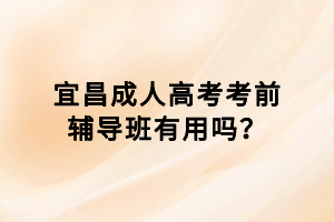 宜昌成人高考考前辅导班有用吗？